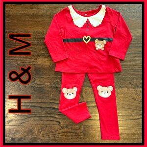 H & M CHRISTMAS 2pc TOP & PANTS